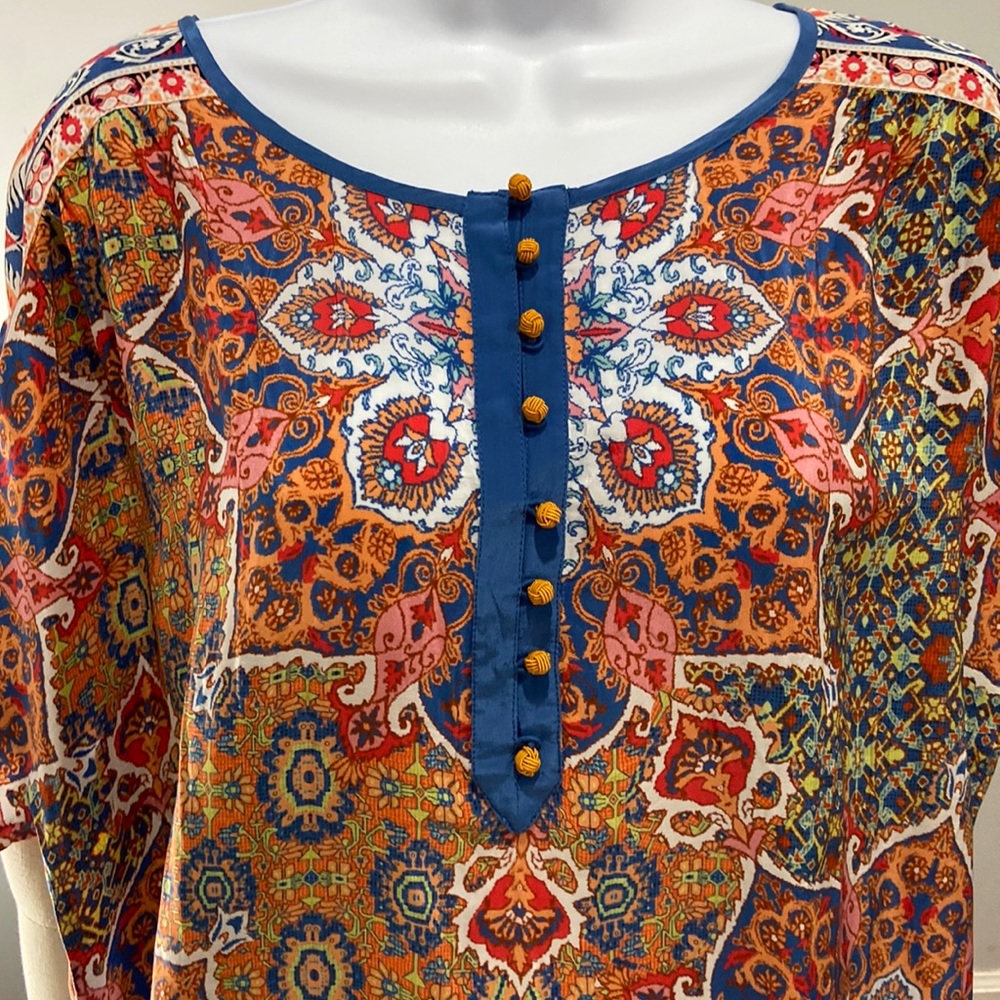Sundance Catalog Grand Tropics Silk Top M
